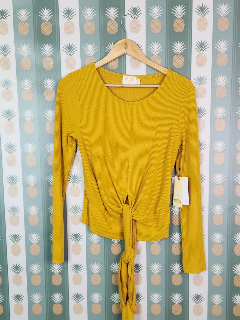 Nation Ribbed Wrap Shirt - Picture 2 of 6